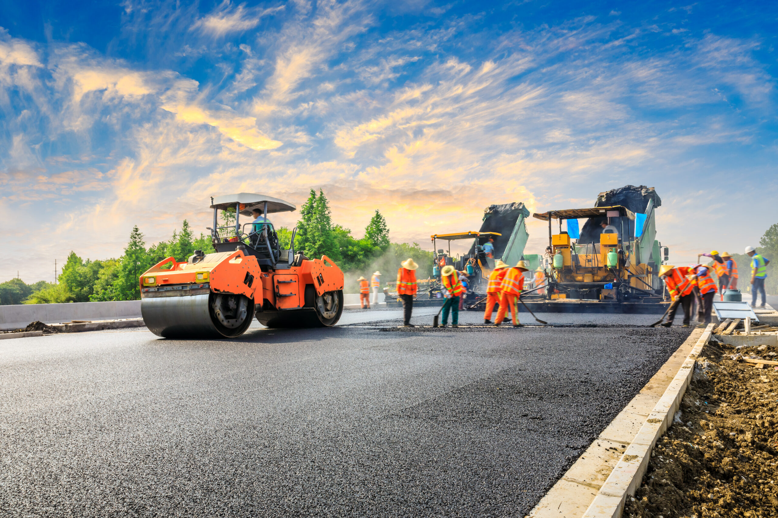 Calgary Paving Contractors using commercial paving equipment